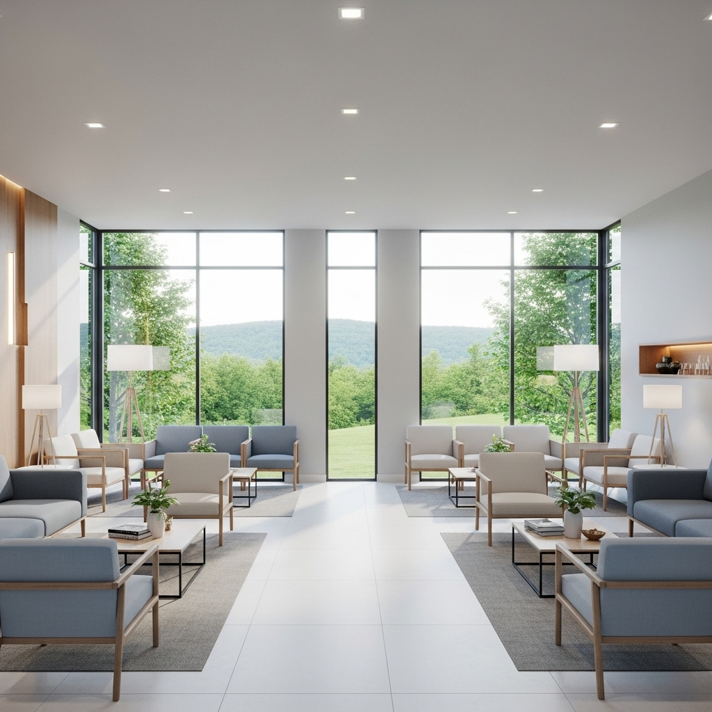 Modern dental office waiting room